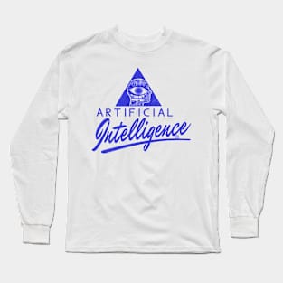 Robot Intelligence A O L 90's Y2K Vintage Retro Parody (satire)(funny) Long Sleeve T-Shirt